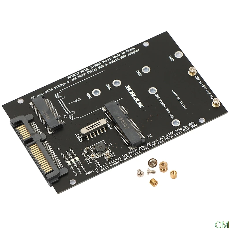 

M.2 NGFF MSATA SSD To 2.5” SATA 3.0 Adapter 2 In 1 Converter Card For PC Laptop