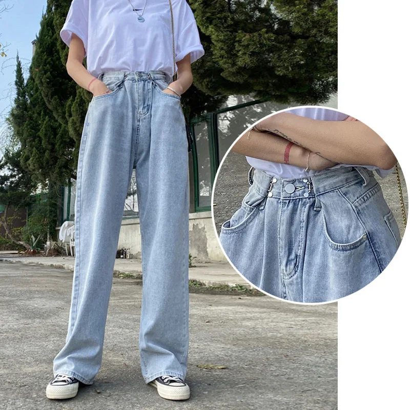 Casual Fashion Straight Leg Women's Jeans Denim Bottom 2023 New Trand Y2K Harajuku Boyfriend Long High Waist Baggy Jean Pants