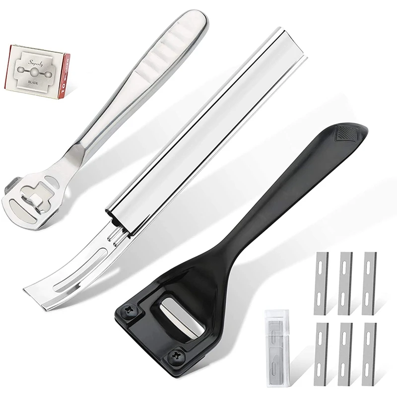 

19 Pcs Metal Leather Skiver Set, With 3 Pieces Sharp Skiver, 16 Pieces Replaceable Skiver Blades For Leather Craft DIY