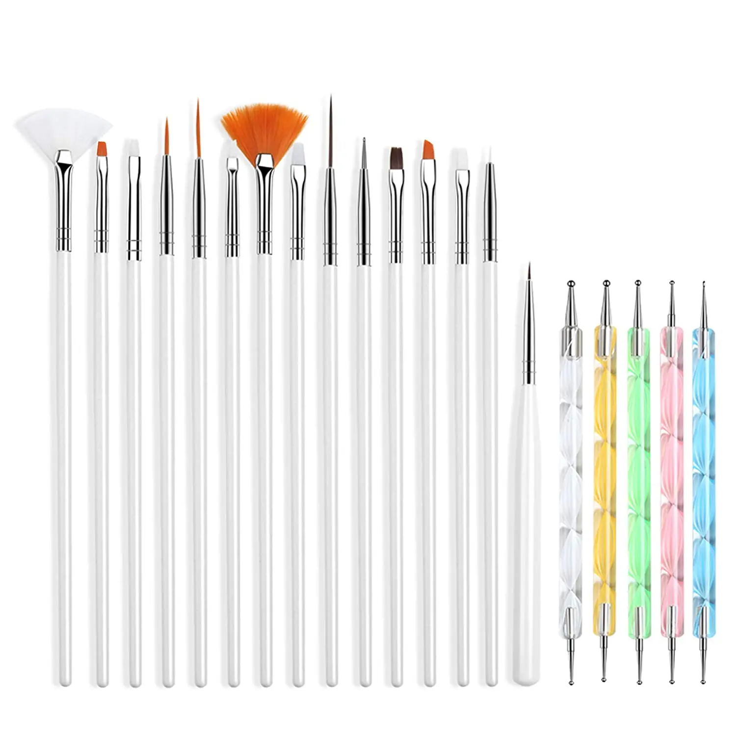 

15PCS / 20PCS Nail Art Brushes Set Nail Design Dotting Painting Drawing Polish Brush Pen Tools