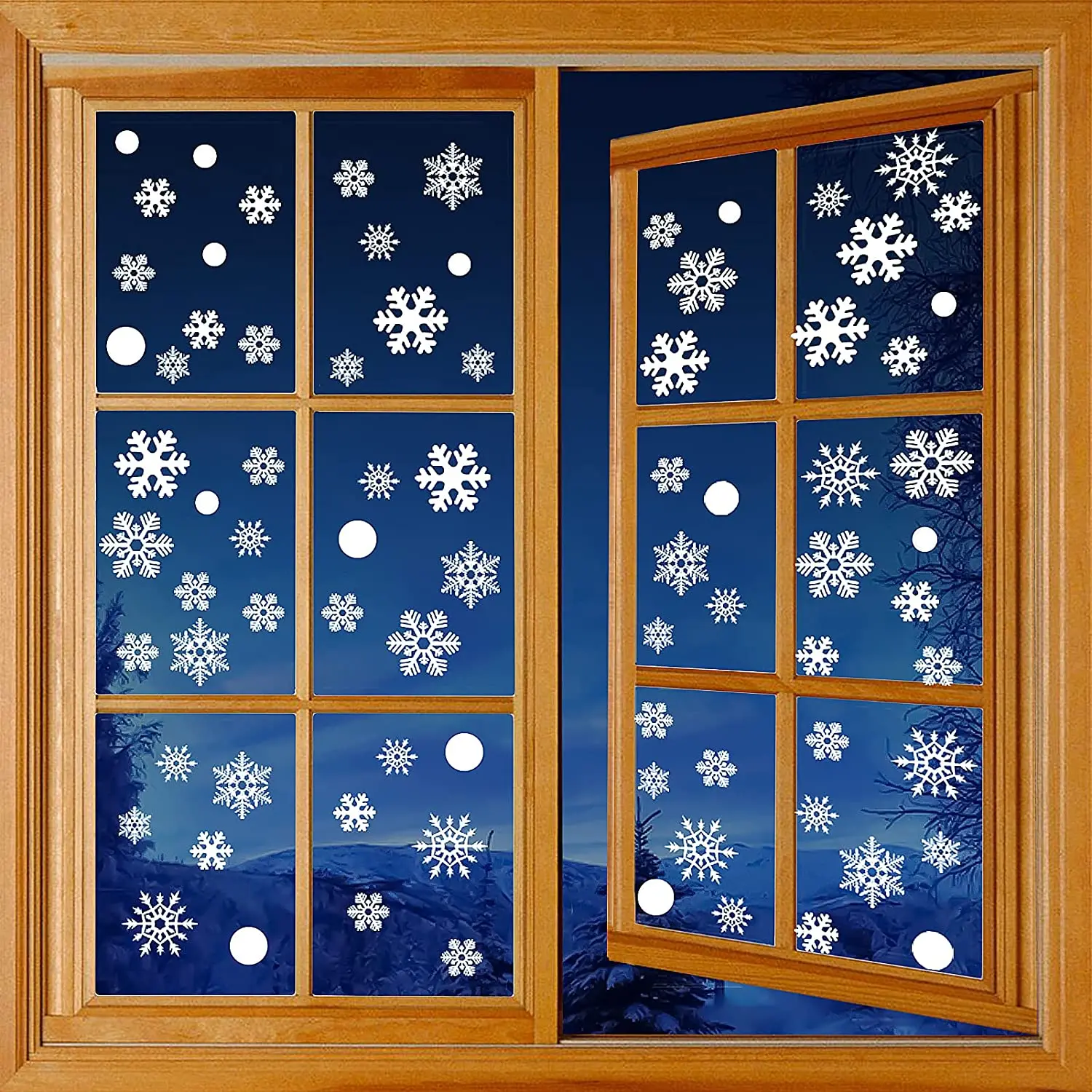 

4/6Pcs Christmas Window Stickers Christmas Window Clings Decal Snowflake Stick Elk Santa Claus Sticker for Christmas Decortion