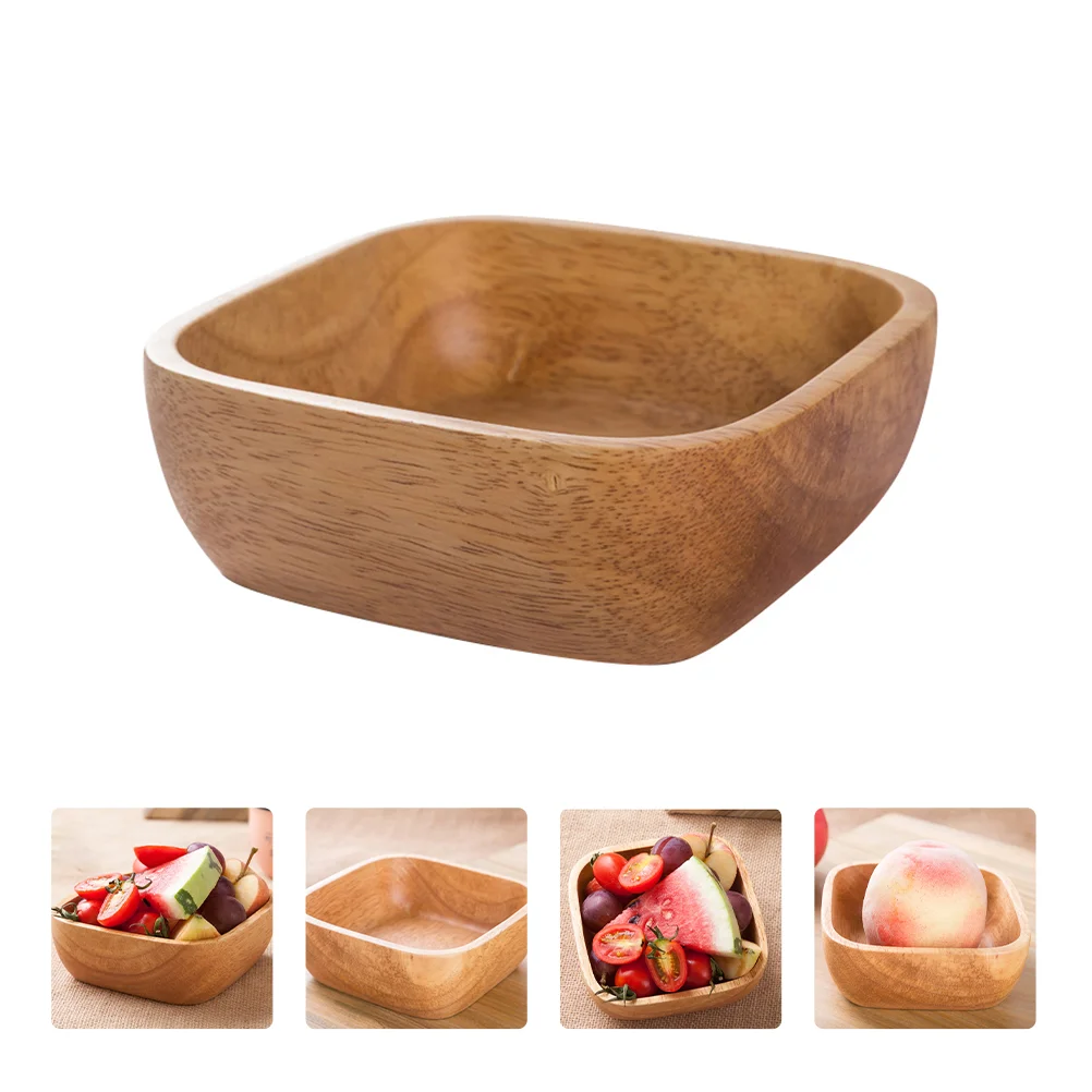 

Japanese Rice Bowls Wood Ramen Snack Dishes Small Ceramic Dinner Plates Wooden Square