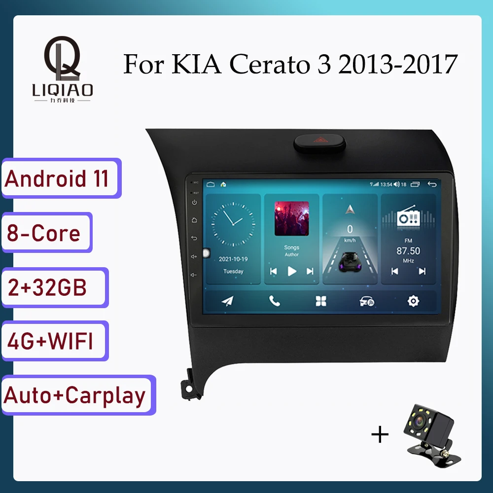 

2din Carplay Auto Car Radio For KIA Cerato 3 2013-2017 LHD Android Car Multimedia DVD Player Head Unit GPS Navi FM Split Screen