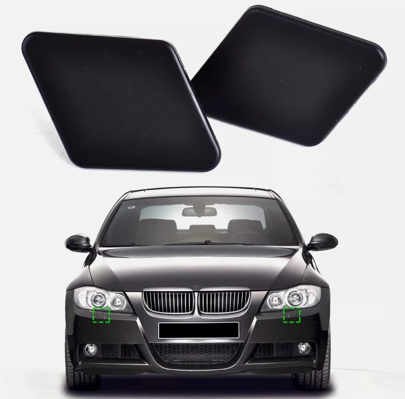 

2 шт., крышка сопла омывателя фар бампера, черная для BMW 3 серии E90 2005-09, левая 61678031307 +Правый 61678031308