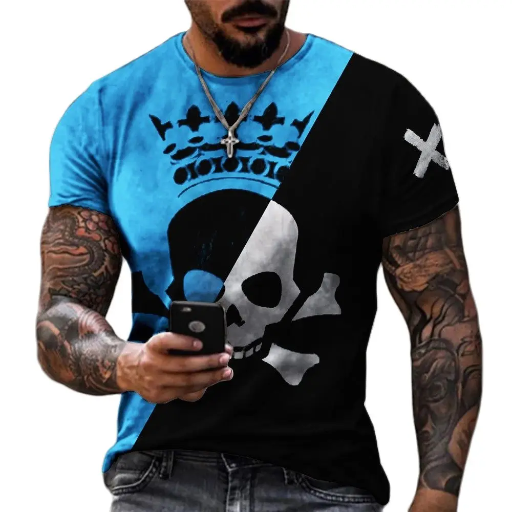 

Rose Print T-Shirt Men'S 2022 New Design Style Big Bed Print Wasteland Style T-Shirt Comfortable Breathable Quick Drying Fabric