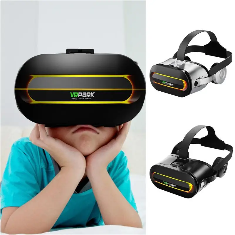 

VR Headset For Phone Full Screen Visual Wide-Angle Goggles 3D Glasses7 Inch Headset Helmet With Controllers Game Wirth Real Via