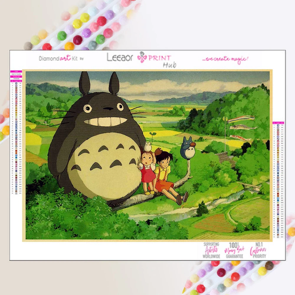 

Diamond Painting Anime Totoro Mosaic Needlework Full Diamond Embroidery Cross Stitch Wall Art Decorative peinture diamant 5D DIY