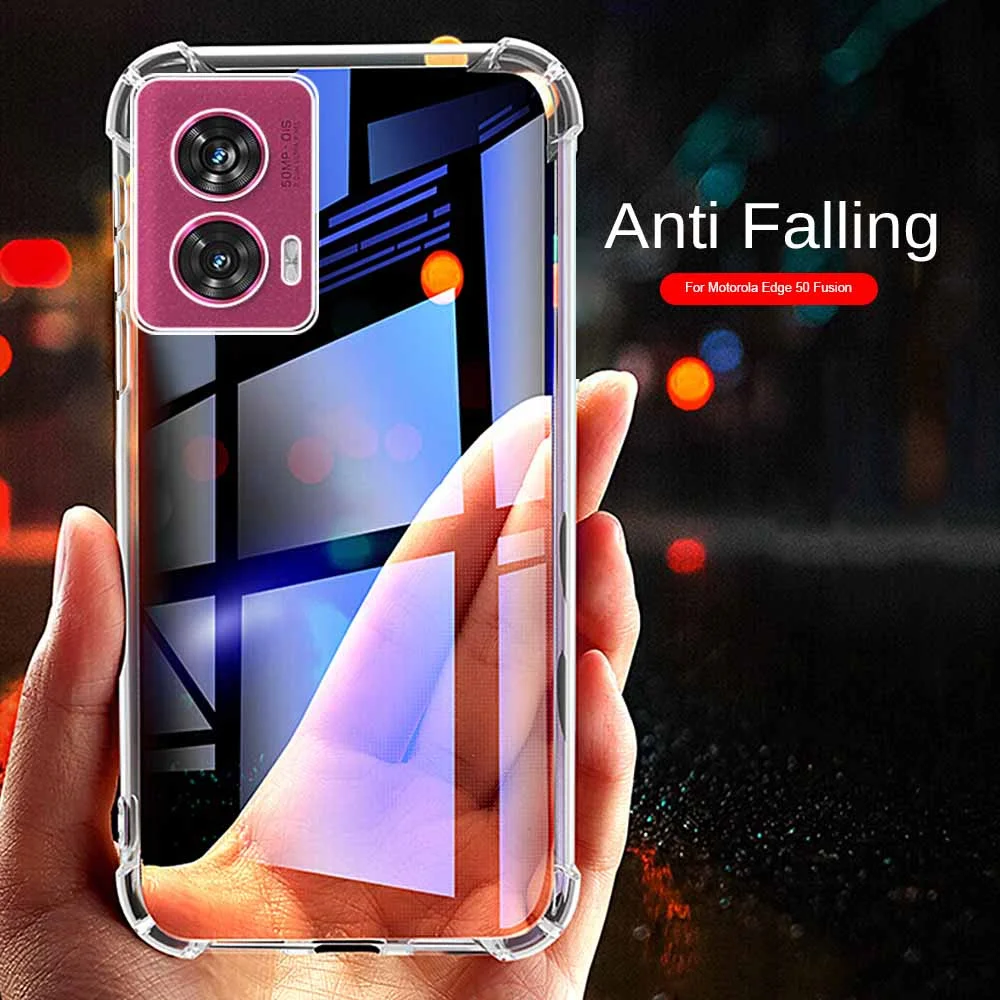 Чехол Edge50Fusion прозрачный противоударный мягкий силиконовый чехол для Motorola Edge 50