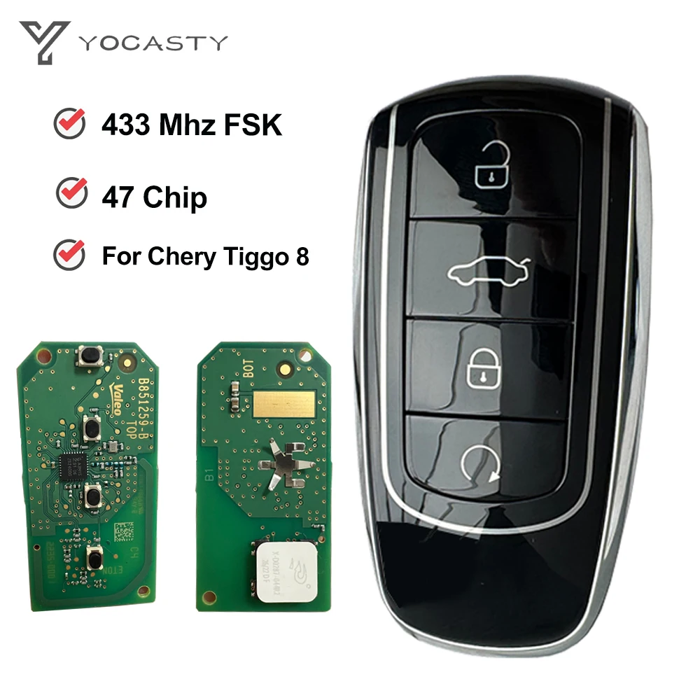 

YOCASTY оригинальный 434 МГц ID47Chip умный автомобильный ключ без ключа для Chery Tiggo 6 7 8 Plus Tiggo 8 Pro Omoda 5 интеллектуальный дистанционный ключ
