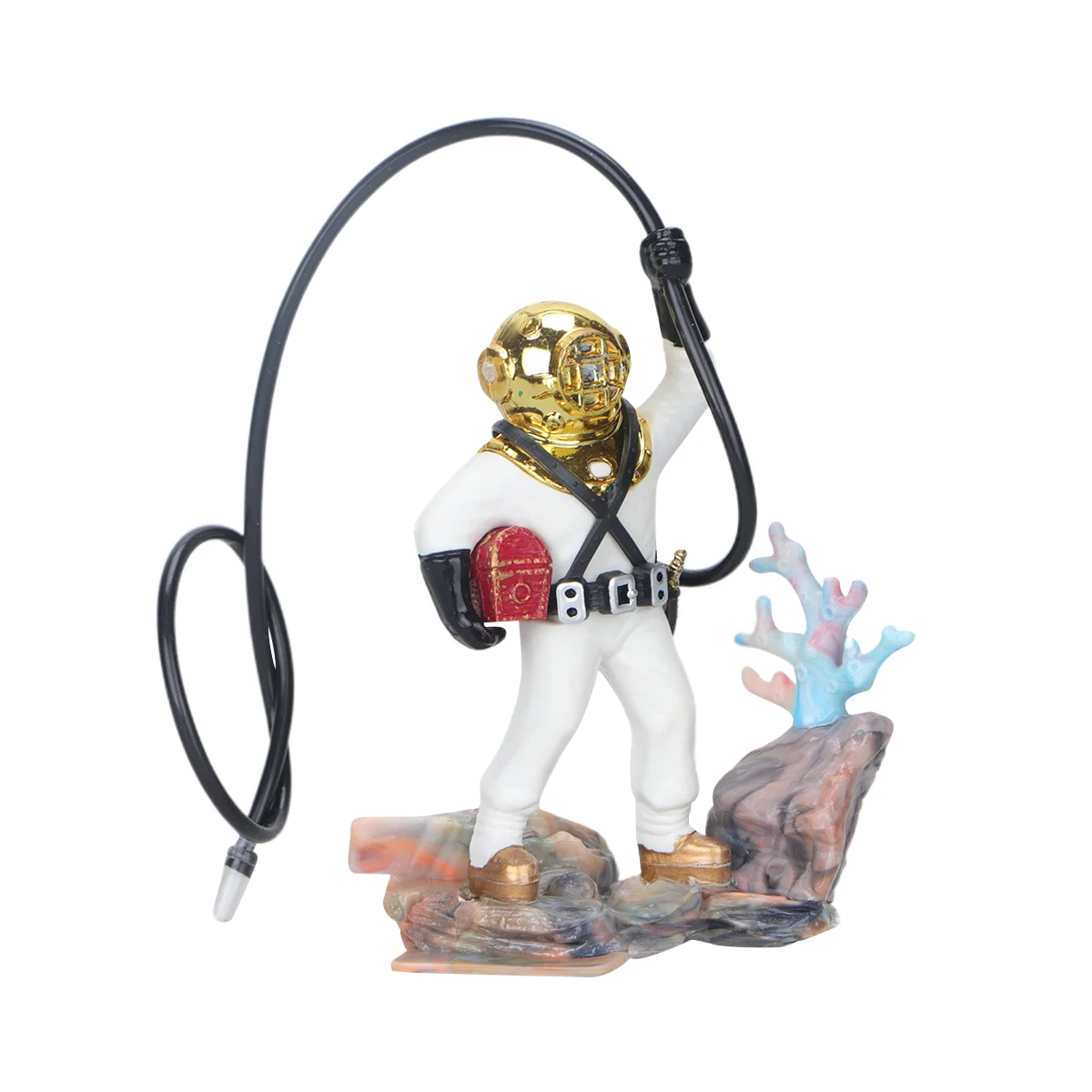 

Aquariumtank Ornament Decorations Diver Treasure Bubbler Accessories Decoration Desktop Floating Figurines Betta Resin