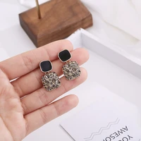 luxury vintage rhinestone square stud earrings crystal stone wedding earring female jewelry new arrival 2022