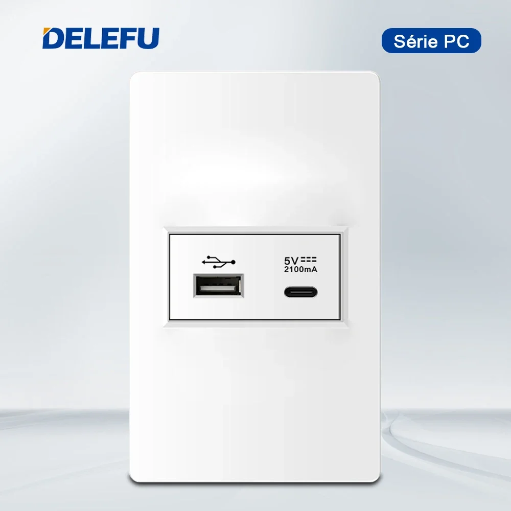 

DELEFU быстрая зарядка Type-C розетка