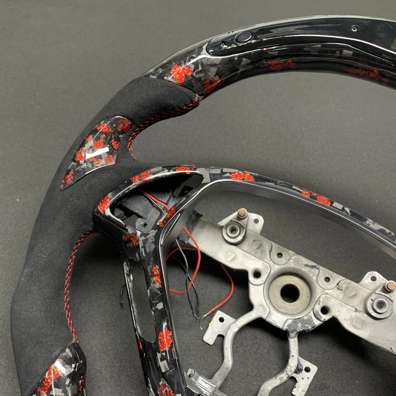 Рулевое колесо из красного кованого углеродного волокна под заказ для Infiniti G25 G37