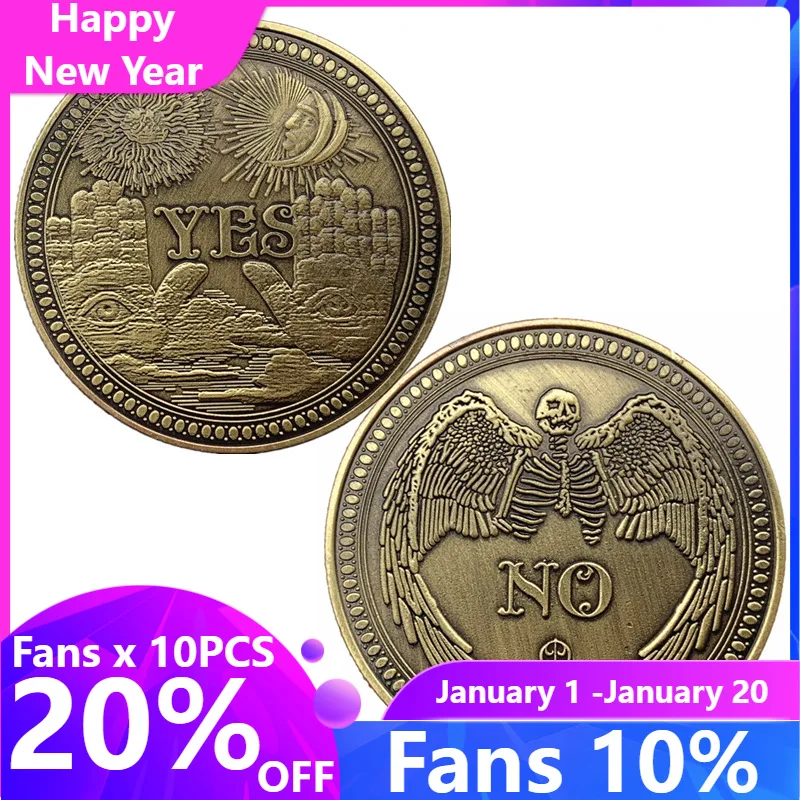 

Новинка металлическая памятная монета «да или нет» Готическая монета «Да Нет» классические фокусы игрушки для детей и взрослых классическ...