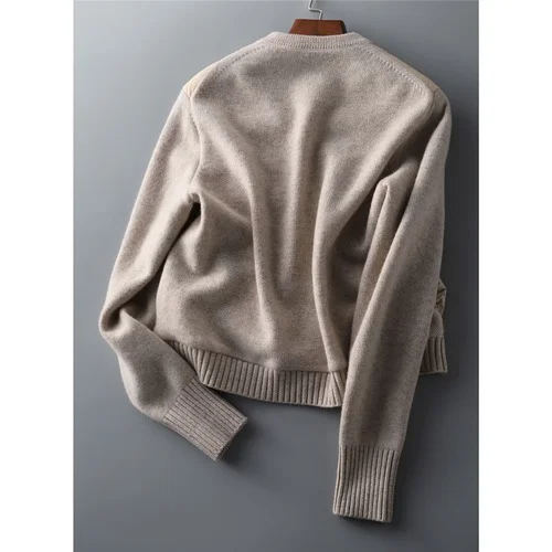 2023 Women Autumn Winter Jacket Patchwork Knitted Cotton Padded Coat Parka Womens Jackets