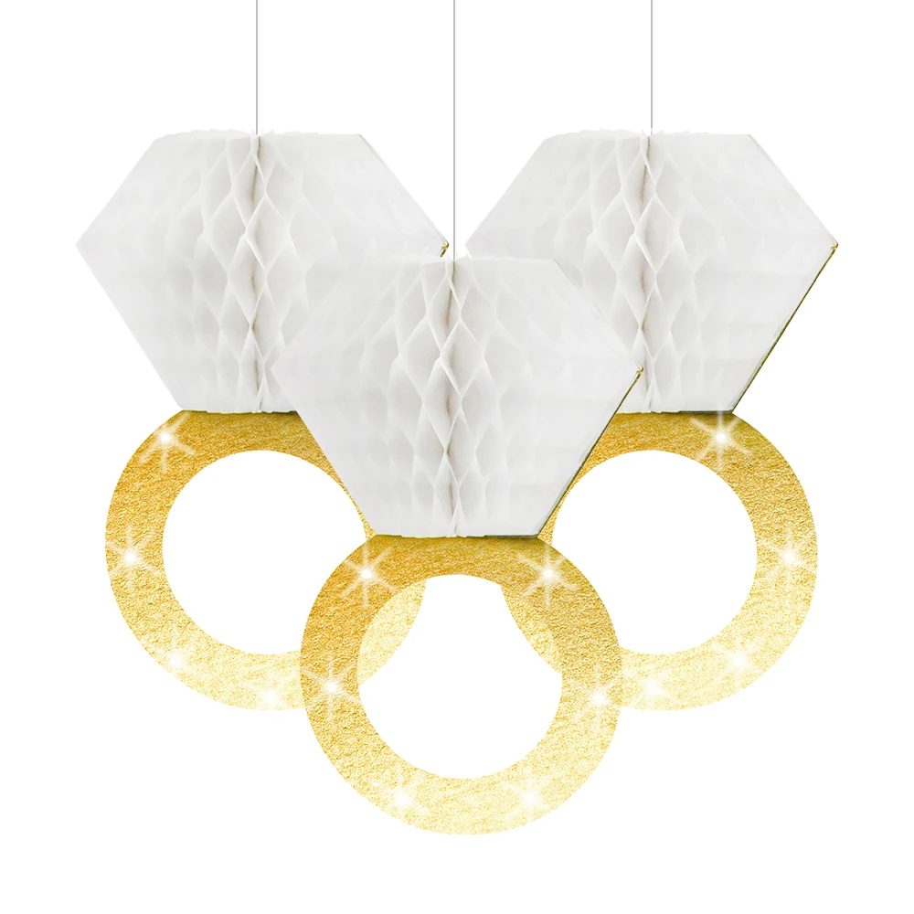 1 шт. кольцо с бриллиантами подвесные сотовые бумажные цветы для рукоделия