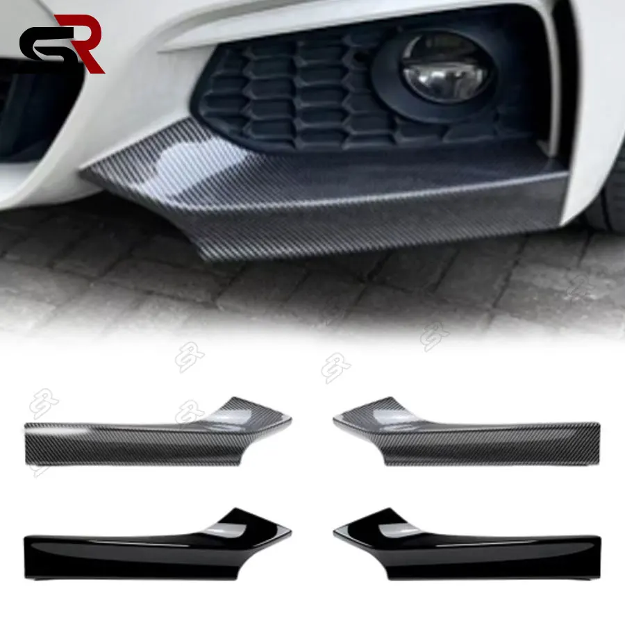Labio de parachoques delantero aspecto carbono para BMW Serie 2 F22 F23 M Sport negro brillante Exterior MP divisor