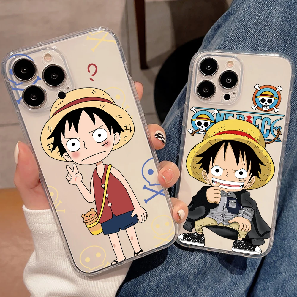 

ONE PIECE Luxury Ultra Thin Clear Phone Case For Apple iPhone 11 12 13 Pro Max 12 13 Mini X XR XS Max SE 6 6s 7 8 Plus Black