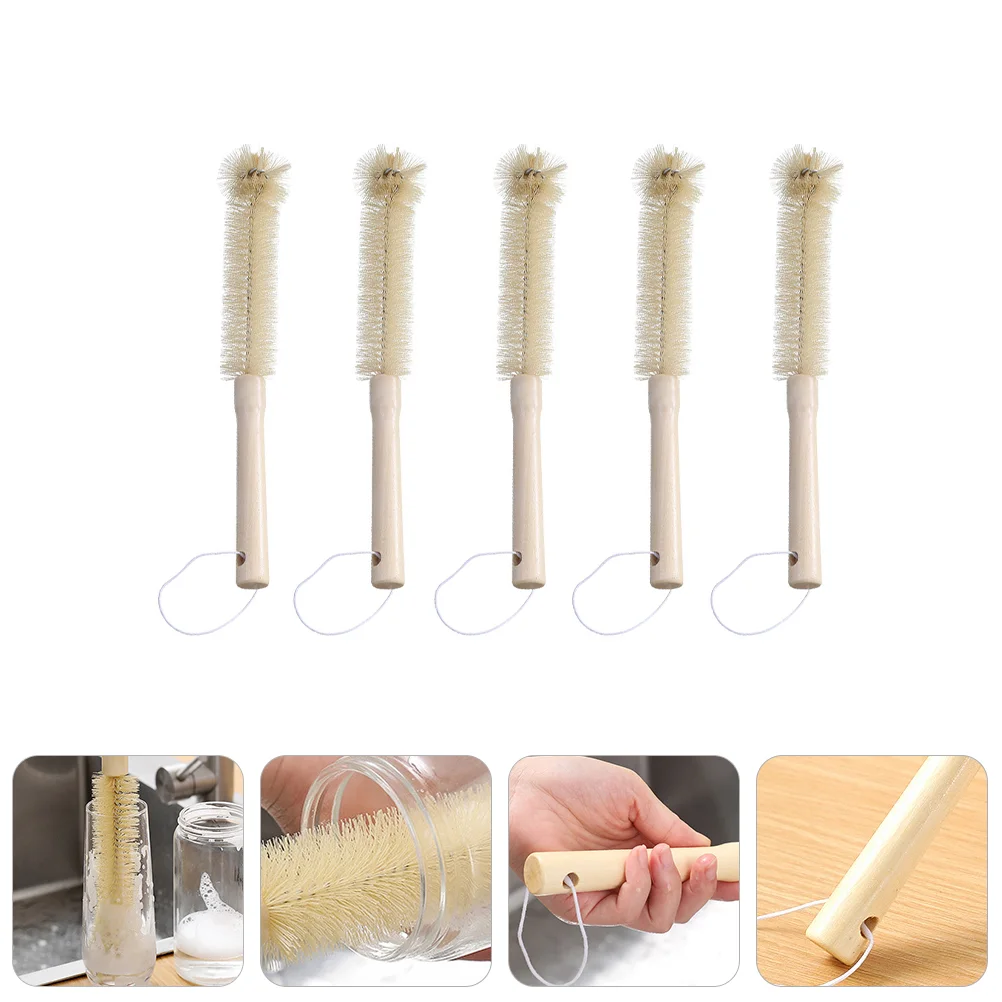 

5pcs Cup Cleaning Brush Bottle Brush Cup Practical Handle Bottle Cleaner