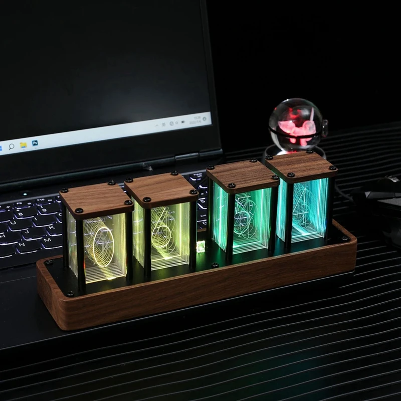 Деревянные часы Nixie Tube 1 шт. цифровые с ореховым орехом поддержка Wi-Fi калибровки