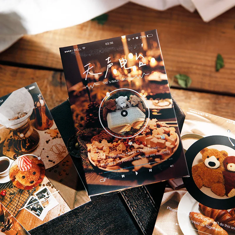 

30 листов/набор музыкальная радиосерия с изображением мишки Тедди в стиле INS поздравительные открытки Подарочные канцелярские товары