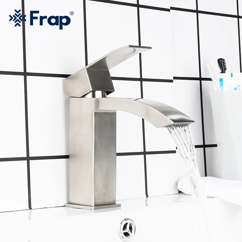 

Frap Bathroom Basin Faucet Waterfall Deck Mounted Cold and Hot Water Mixer Tap Brass Chrome Vanity Vessel Sink Crane F10803