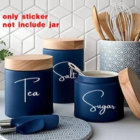 8pcs bottle vinyl decal kitchen decor canister jar labels tea sugar baking coffe words stickers decal for reaturant waterproof