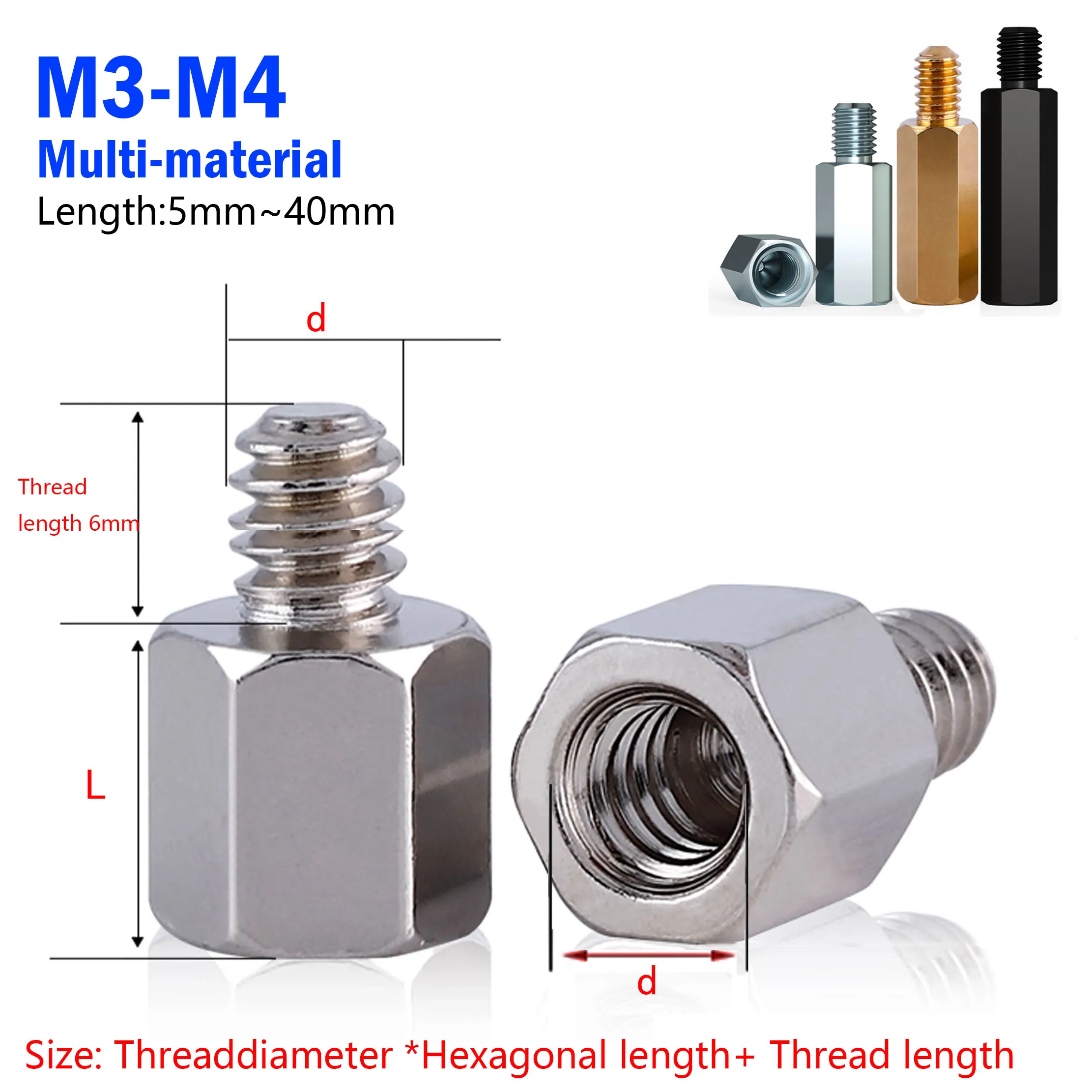 

Шестигранные стойки из нержавеющей стали M3 M4