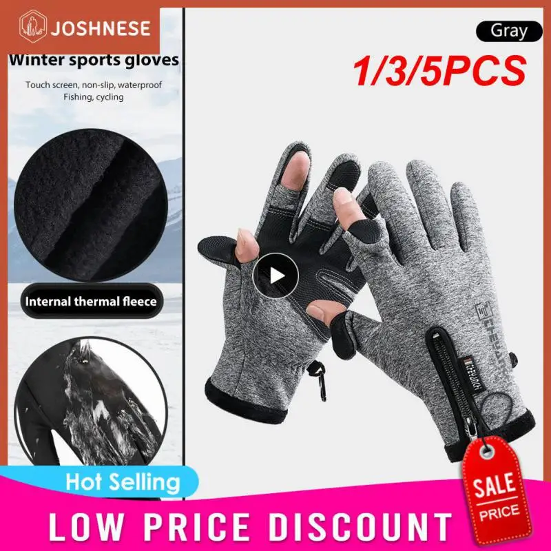 

1/3/5PCS Winter Gloves Full Finger Waterproof Thermal Touch Screen Windproof Warm Fishing Gloves Running Camping Hiking Cycling