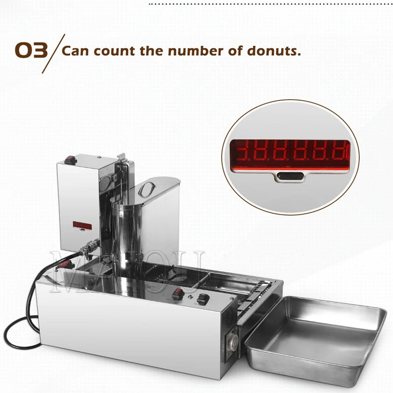 Free Shipping 2000W Automatic Donut Maker/Donut Fryer/Four Rows Of Mini Doughnuts Machine images - 6