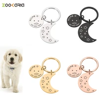 personalized dog tag custom pet puppy cat id tag moon dog collar accessories engraved stainless steel name number for dogs cats