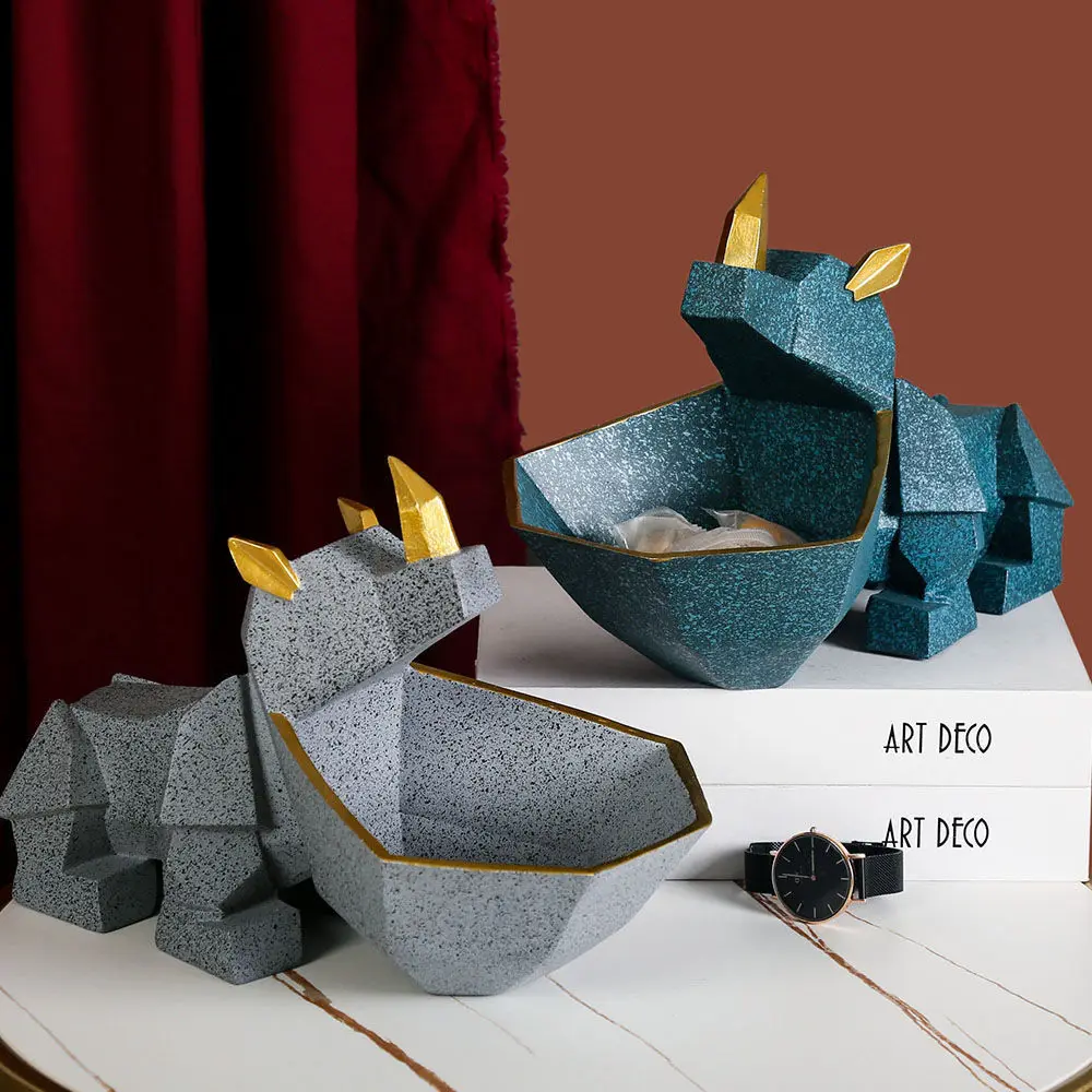 

Скандинавский трехмерный контейнер для хранения со стразами, орнамент из смолы, украшение для дома, столовой, ремесла, Декоративная скульпт...