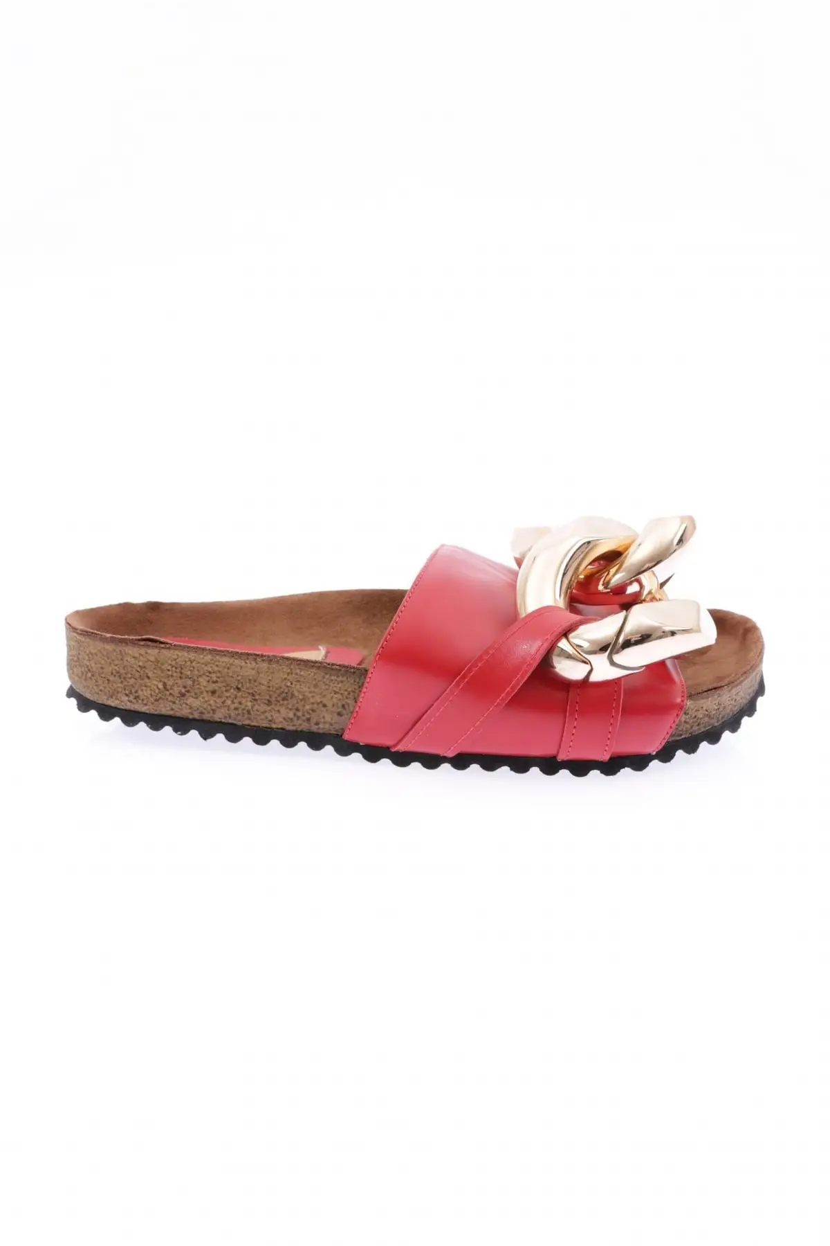 

8195 women thick chain buckle slippers