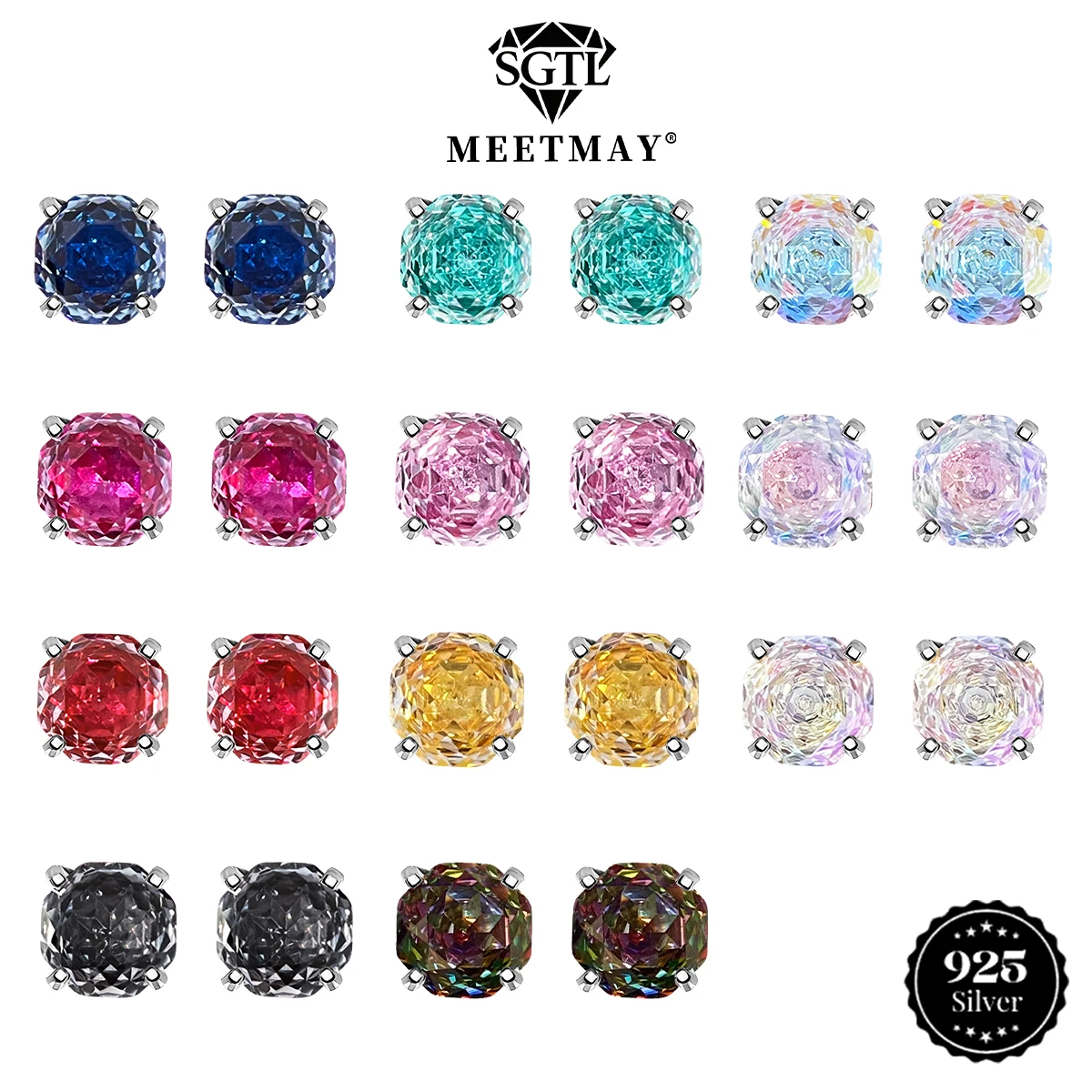 Элегантные серебряные серьги S925 с градиентом цвета Paraiba Rose Cut с кубическим цирконием, стильные и гипоаллергенные для женщин, изысканные ювелирные изделия (art.: 3920d1fa591ca) - 3920d1fa591ca