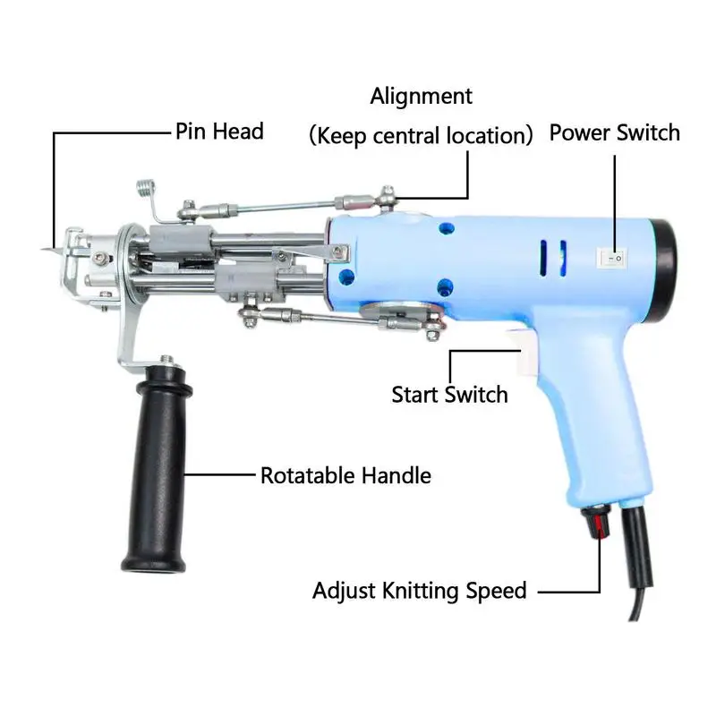 

Tufting Guns 2 In 1 Cut Pile AndLo-op DIY Tools Electric Carpet Tapis Weaving Knitting Tufting Guns Weaving Flocking Rug Machine