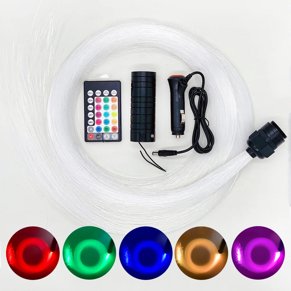 

APP Control Auto Roof Interior Atmosphere Lights RGBW Twinkle Starry Sky Car Star Ceiling Lamp 2M*0.75MM Fiber Optic