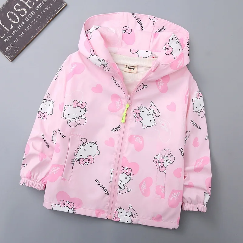 

Hello Kitty Sanrio Kawaii Anime Kids Jacket Cartoon Girls Spring Autumn New Kids Top Jacket Girl Children Clothing Birthday Gift