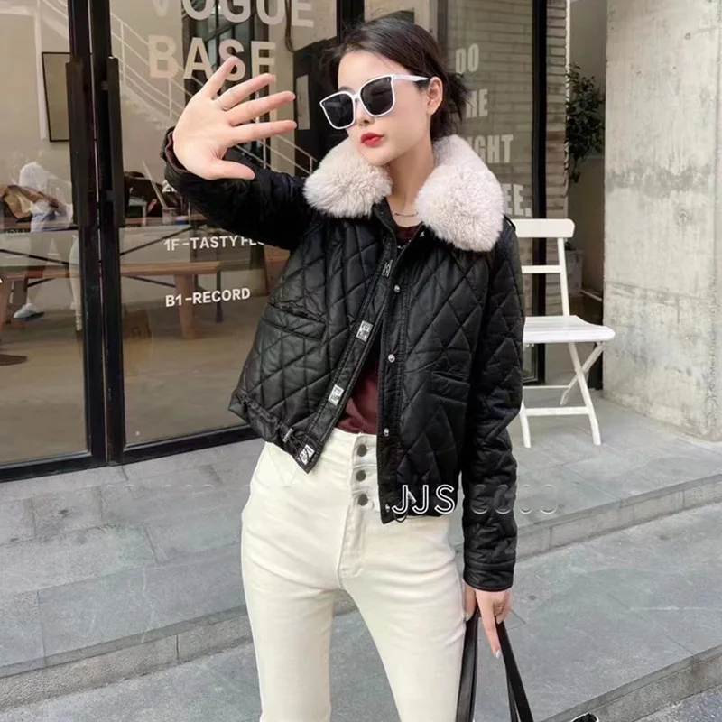 

Middle East Leather Coat Women's Autumn And Winter Fashion New Korean Version Loose Plush Thickened Small Short Cotton Jacket