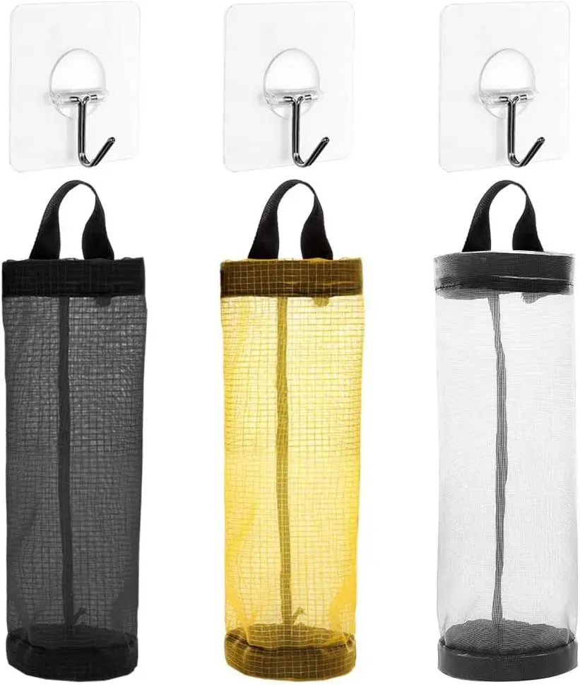 

Home Wall Mount Plastic Bag Holder Grocery Bag Holder Dispenser Hanging Storage Trash Garbage Bag Kitchen Garbage Organizer