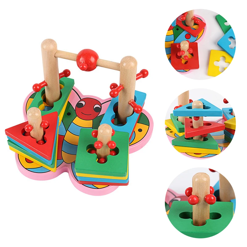 

Montessori Kids Wooden Geometry Shape Cognitive Matching Game Toys Puzzle Materials Toys Early Educational For Children Gifts