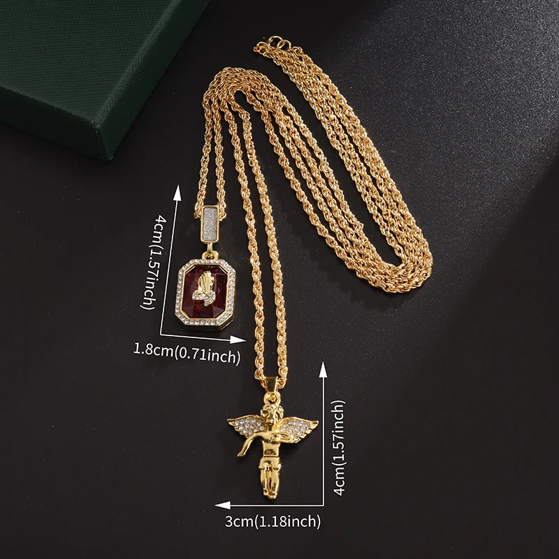 

Men Ladies Praying Angel Necklace Pendant Religious Amulet Jewelry Gift Gift
