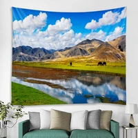 potala palace tibet blue sky and white clouds scenery ethnic style tapestry wall hanging home decoration art blanket curtain