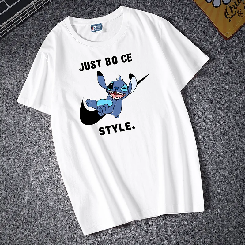 

Disney Summer Dress New Stitch Cartoon Couple Short Sleeve T-Shirt Men and Women Loose Fashion Student Couple Wear
