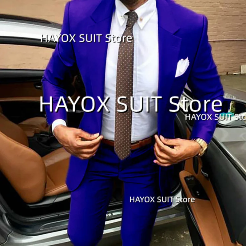 Men's Slim Fit Suit 2 Piece Lapel Jacket Gentleman Business Meeting Party Wedding Pants Blazer Set  Tuxedo