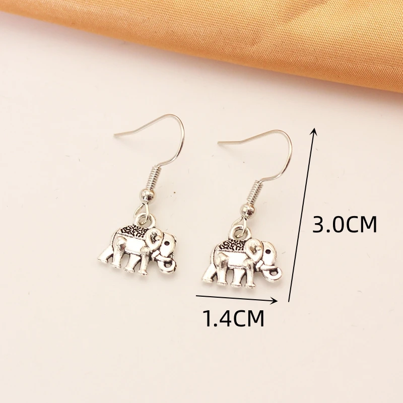 Богемные висячие серьги со слоном для женщин милые простые ретро серебряные