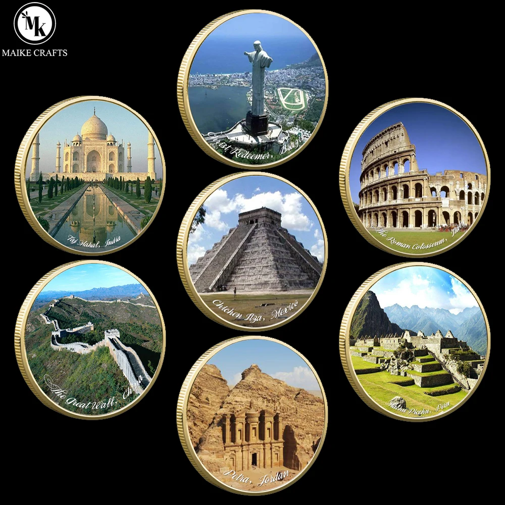 

Памятные монеты «Семь чудес мира» 7 шт.