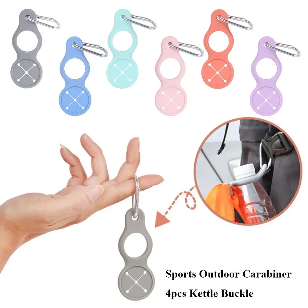 

Aluminum New Arrival Camping Hiking Tool Water Bottle Holder Rubber Buckles Hook Sports Kettle Buckle Outdoor Carabiner