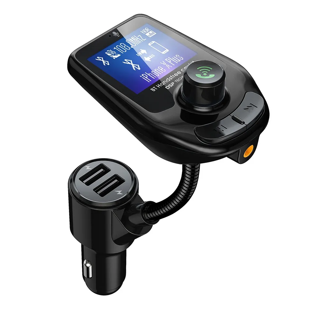 

Bluetooth Wireless Car AUX Charger Stereo Audio Receiver Radio FM Adapter 2 USB ABS Black Green 20Hz~15Khz 12V 5V~2A 9V~1.8A