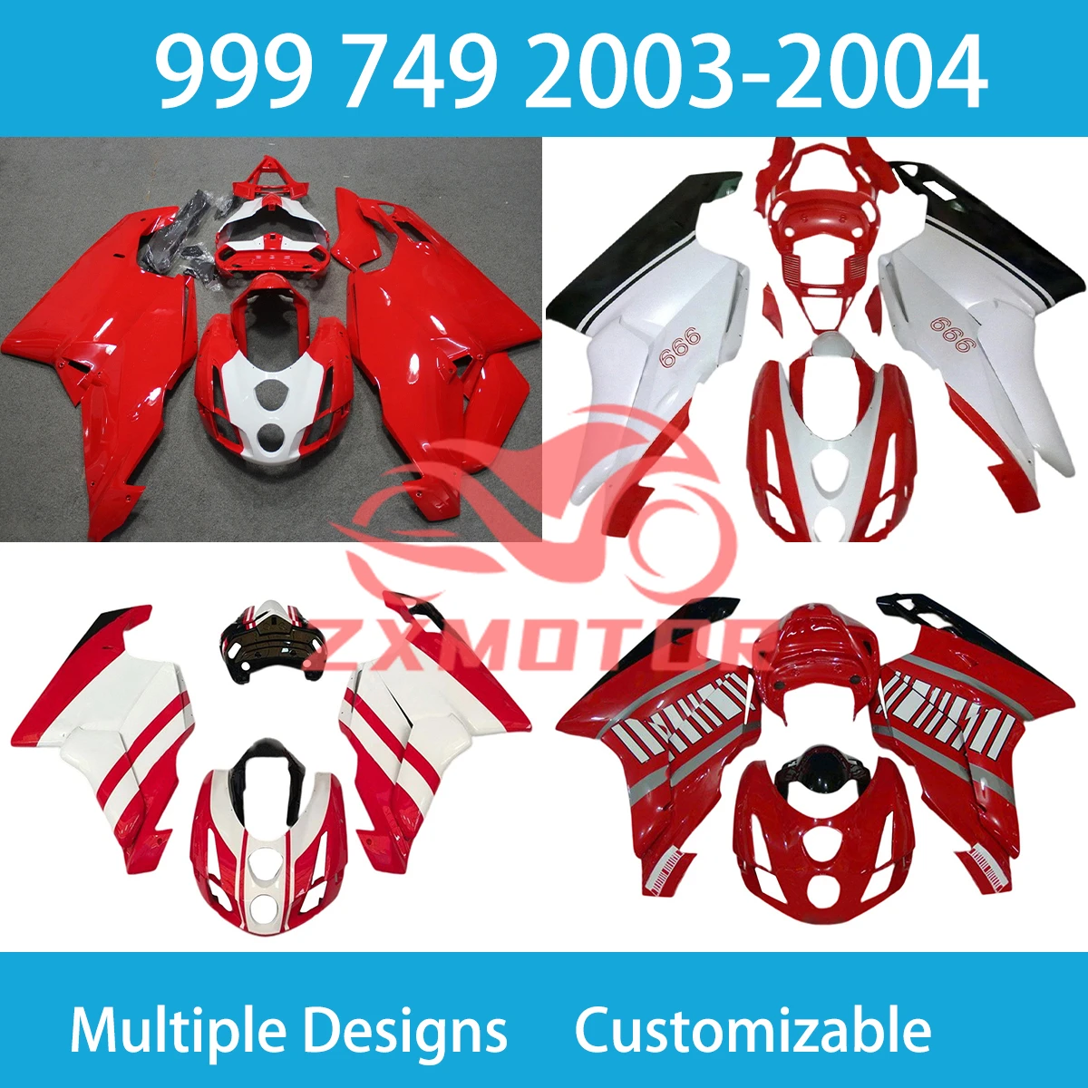 Для DUCATI 999 2003 2004 комплект обтекателей деталей кузова 749 03 04 Prime полный обтекатель