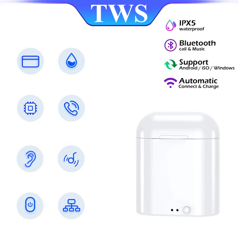 Наушники Mini Pods i7s TWS настоящие беспроводные наушники гарнитура с шумоподавлением